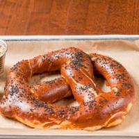 Giant Pretzel · Rock salt, house made Brooklyn Lager beer cheese honey mustard and spicy mustard