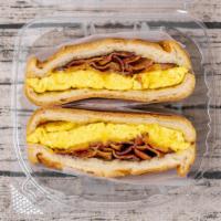 Bec · Bacon eggs and 
cheese sandwich on a roll or bagel