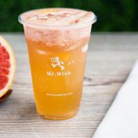 Grapefruit Green Tea · 100% Fresh Squeezed Grapefruit juice blended with Fresh Brewed Green Tea, making it the perf...