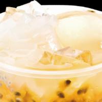 Passionfruit Fiber Jelly Tea · No additional toppings allowed. The perfect combination of tea and fruit that come with thre...