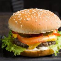 Cheeseburger · Beef Burger, served on toasted Bun with your choice of Toppings & sauce