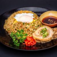  Char Siu Fried Rice · Served with Japanese style Char Siu (tender pork belly),  sweet shoyu dipping sauce, and veg...
