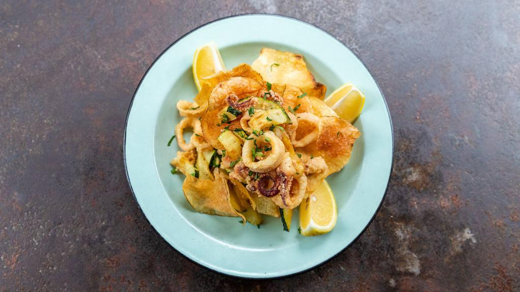 Fritto Misto · fried calamari, zucchini, and potato chips with marinara sauce.