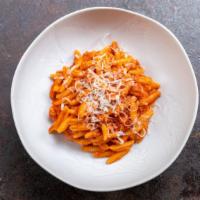 Malloreddus Alla Campidanese · Sardinian gnocchetti pasta with tomato sauce, sweet Italian sausage and parmigiano-reggiano ...