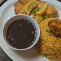Delicious Dishes · Served over yellow or white rice and red or black beans.