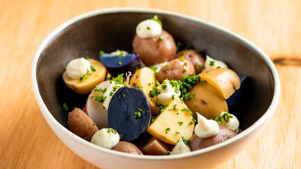 Patatas Bravas · Crispy potatoaes, brava sauce, aioli.
