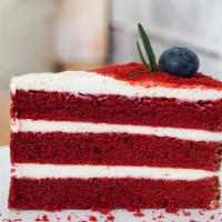 Red Velvet Cake · A creamy layered red velvet cake made with real cream cheese.