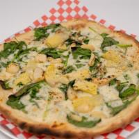 Spinach, Artichoke & Roasted Garlic Pizza (10