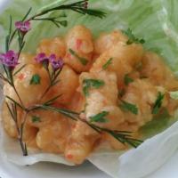 Rock Shrimp · Spicy. Crispy shrimp in spicy mayo.