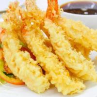 Shrimp Tempura App · 2 fried shrimp and mix vegetable with tempura sauce.