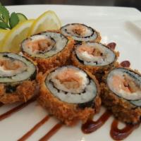 Bagel Roll · 6 pieces. Deep fried smoked salmon, eel, cream cheese with special sauce.