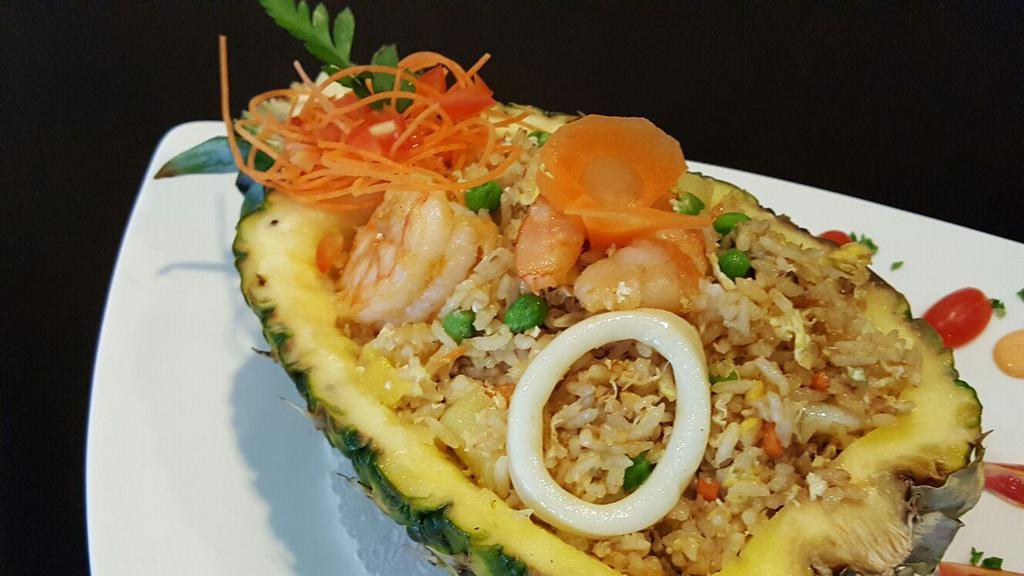 Pineapple Fried Rice · Diced fresh pineapple, shrimp, , crab meat.
