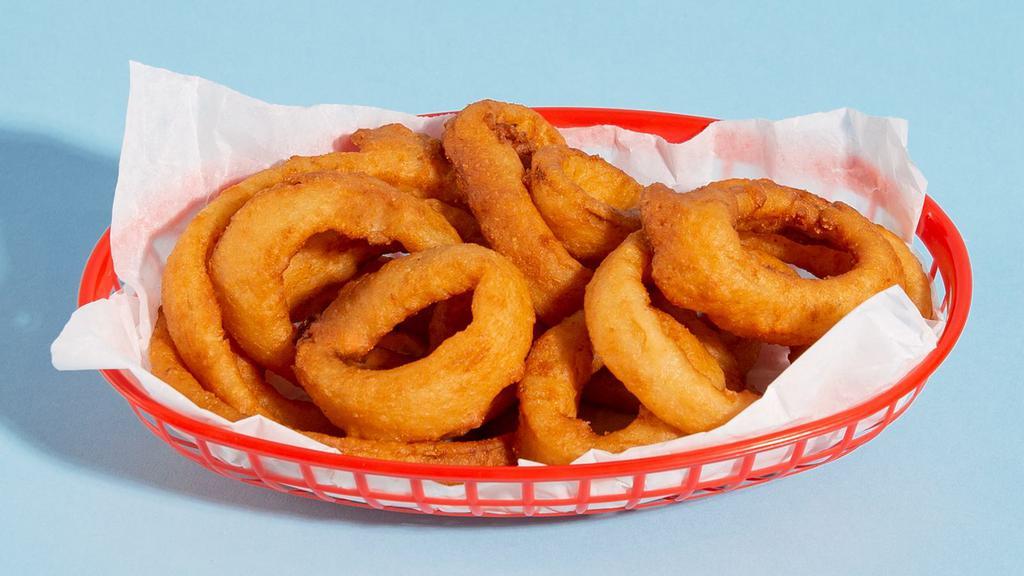 Onion Rings · Battered and deep fried onion rings.