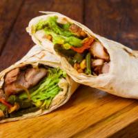 Santa Fe Chicken Wrap · Fresh Wrap made with Grilled chicken breast, bacon, Swiss, guacamole, lettuce, tomato and sa...