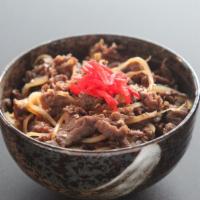 Gyu Don · Marinated beef in special soy sauce over rice.