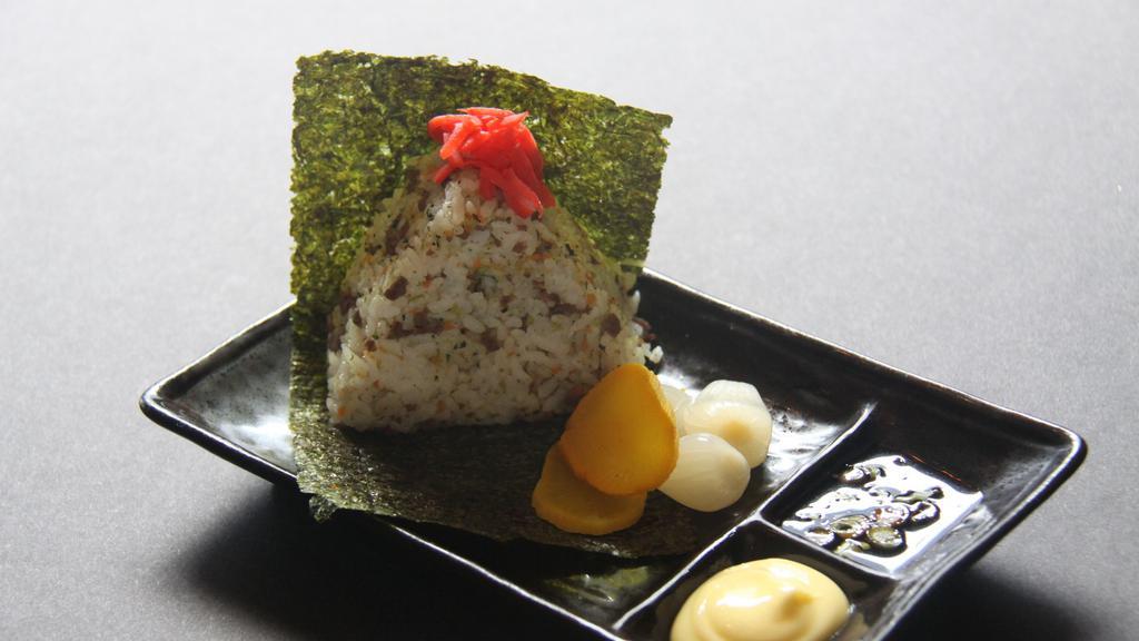 Onigiri · Rice ball with dried seaweed.