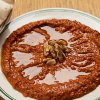 Muhammara · Red pepper, walnuts, spices.