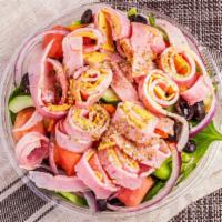 Chef Salad · Turkey or ham, cheese, lettuce, tomatoes, cucumbers, boiled eggs, mushrooms, sweet onions an...