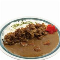 Beef Curry · Original Japanese curry sauce and steamed rice topped with sliced beef cooked in a sweet soy...