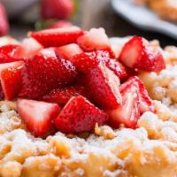 Funnel Cake · one 8-inch  funnel Cake top with powdered sugar and strawberries
