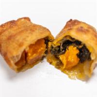 2 Soulfood Rolls · Southern collard greens, mac n' cheese, and yams...deep fried in an egg roll.