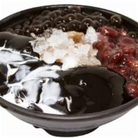 Red Bean Herbal Jelly · Herbal jelly, red bean, and tapioca.