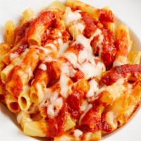 Baked Ziti · Ziti Pasta, Tomato Sauce & Melted Mozzarella