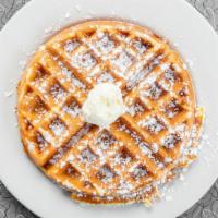 Belgian Waffle · Served with butter and syrup.