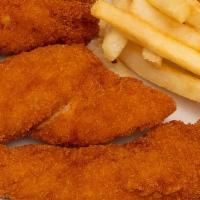 Chicken Tenders ( 3 Pcs ) · 3 pcs of Chicken Tenders with Fries and Ketchup