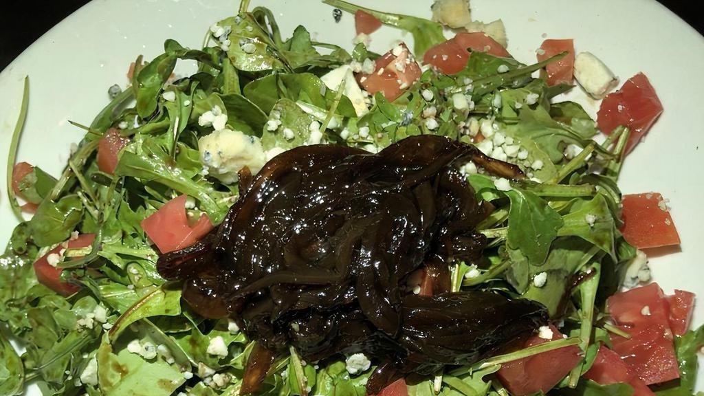 Arugula Salad · caramelized onions / fresh tomato / gorgonzola / balsamic dressing