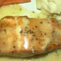 Grilled Salmon · fresh lemon / herbs / vegetables & potatoes