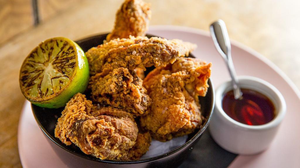 Fried Chicken · Arbor chili honey and burnt lime.