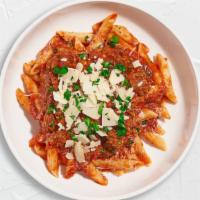 So It Vegan Bolognese Gf Penne · (Gluten Free) Fresh penne pasta cooked in a meaty bolognese sauce and topped with black pepp...