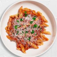 Thrill Of The Spicy Tomato Gf Penne · (Gluten Free & Vegetarian) Fresh penne pasta cooked in a spicy tomato and topped with black ...