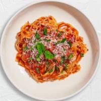 Making It Marinara Pasta Gf Fettuccine · (Gluten Free & Vegetarian) Fresh fettuccine pasta cooked in a red sauce and topped with blac...