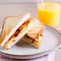 The Bacon, Egg, And Cheese Sandwich · Fresh eggs, bacon, and creamy cheese stuffed in between sandwich bread of your choice.