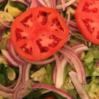 Cold Antipasto Salad · Ham, salami, piou, arugula, mixed greens, olives, roasted red peppers and house dressing.