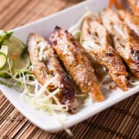 Chicken Hariyali Kabob · Juicy chunks of chicken marinated in hariyali (cilantro, mint, and other distinctive flavors).