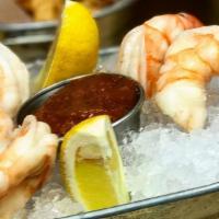 Wild Shrimp Cocktail · five chilled fully cooked Jumbo shrimps served with homemade cocktail sauce and lemons. grea...