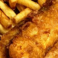 Fish & Chips · Fresh wild caught Atlantic cod, French fries, lemon, coleslaw and tartar sauce. great with m...