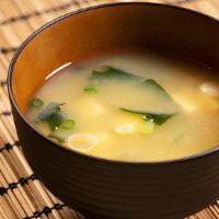 Miso Soup · Soybean soup with bean curd, seaweed and scallion.