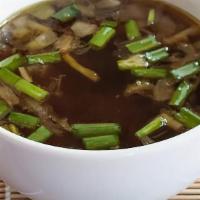 Clear Soup · shiitake, scallion and seaweed.