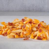 Bacon Cheese Fries · Hand Cut Fries with Cheese Sauce and Bacon.