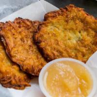 Potato Latkes · Served with a cup of apple sauce & sour cream