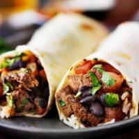 Beef Burrito · Flour tortilla with a savory filling.