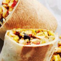 Chicken Burrito · Flour tortilla with a savory filling.