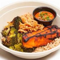 The Charred Bowl · Signature pulled chicken, charred broccoli, charred sweet potato, coconut brown rice, signat...