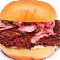 New York Hot With One ( 1 ) Side · Blackened chili-rubbed, pickled red onion, and mayo.  ( The: 