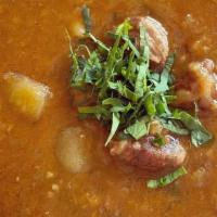 Beef Goulash 16Oz · A hearty soup with classic goulash flavors.