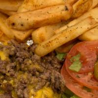 Chopped Cheese Burger Deluxe · Not your average cheeseburger. This is a chopped style seasoned burger loaded with cheese. T...